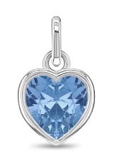 stunning sterling silver heart love March birthstone baby charm